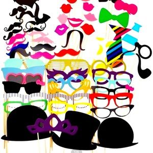 NWT New in bag 58 piece party props so cute for any party & photo booths!